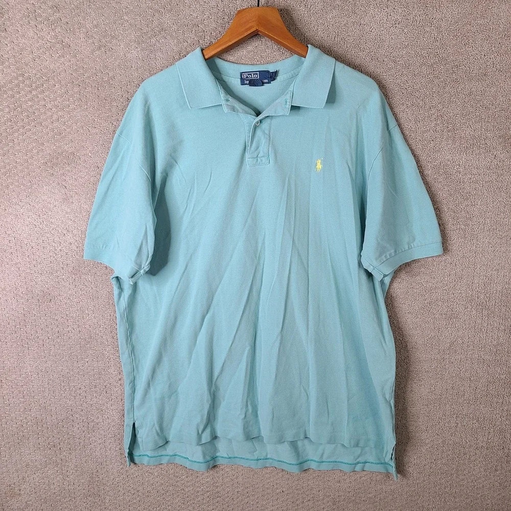 Polo Ralph Lauren Shirt Mens XXL Blue Polo Classic‎ Fit Cotton Short Sleeve